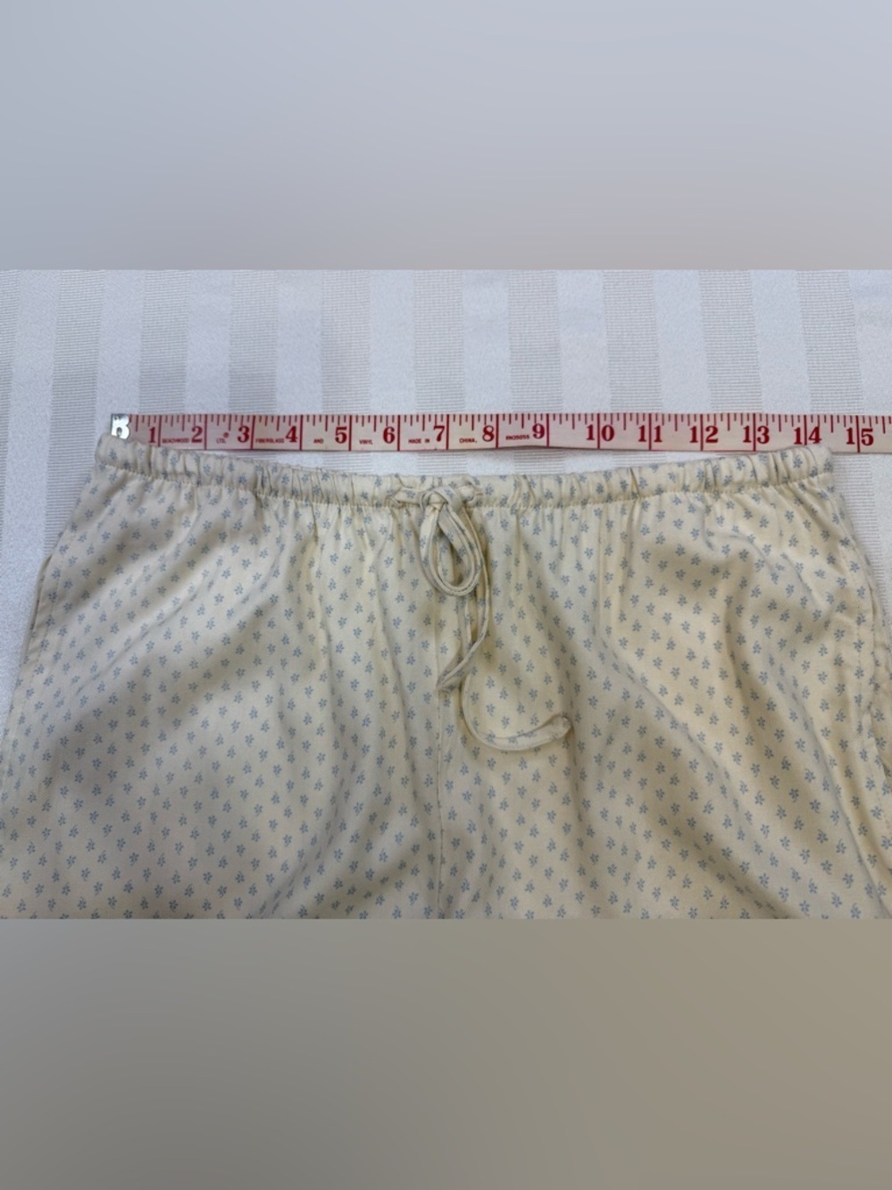 Sincerely Jules Lounge Pants Sz Medium Cream Blue Ditsy Floral  Drawstring NWOT - Picture 4 of 11